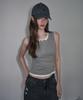 Ledeoli Ribbed Henley Neck Sleeveless [Melange]