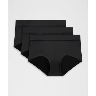 Lullulemon Underease Mid-Rise Boy Shorts Underwear 3-Pack Blk