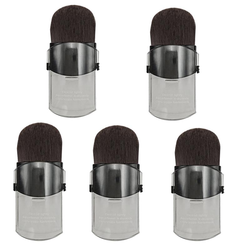 Mini perie telescopică pentru fard de obraz portabil de călătorie, pensule moi pentru pudră pentru fond de ten, cu capac, instrumente cosmetice