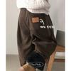 The Pink Wide Pants Patch Corduroy Golden Fleece