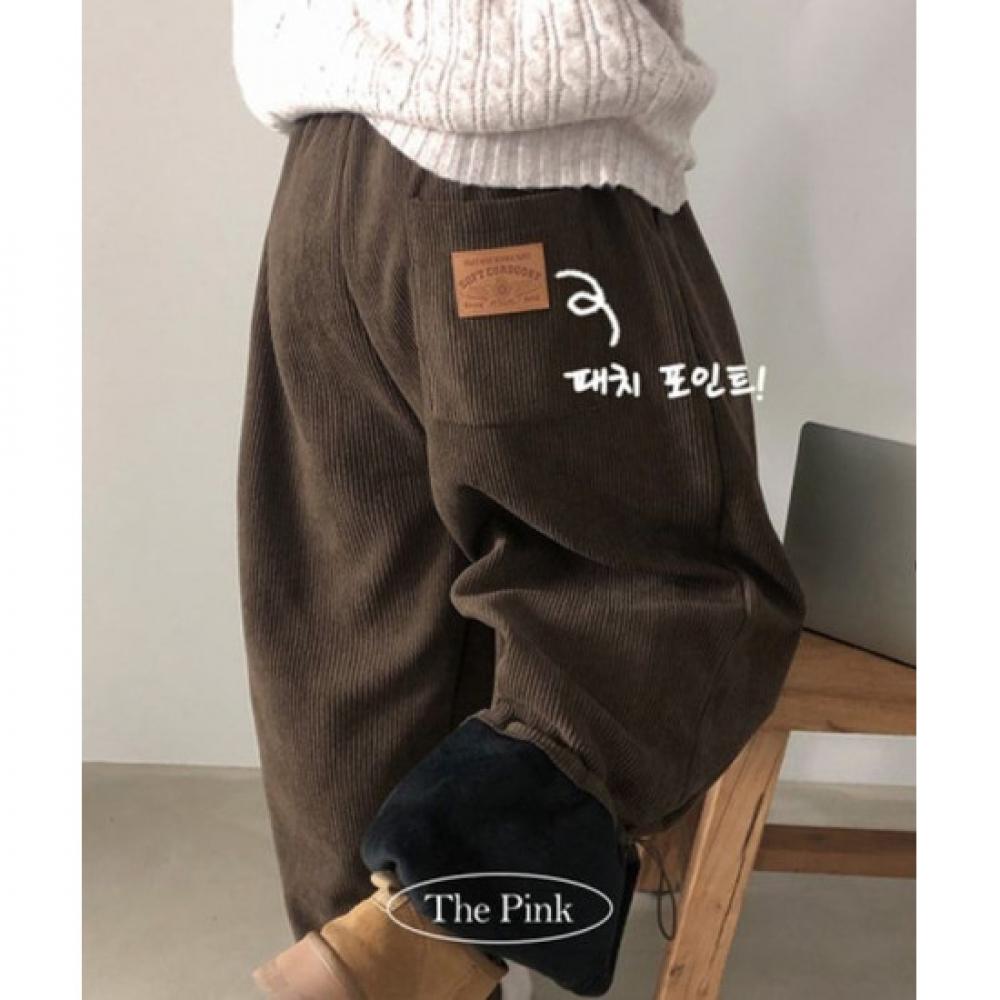 The Pink Wide Pants Patch Corduroy Golden Fleece