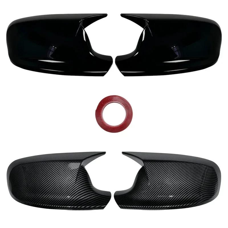 2 Pezzi Nere Lucide con Motivo in Carbonio Sostituzione Guscio Copri Specchietti Retrovisori Laterali Posteriori per BMW X3 F25 X1 E84 2010 2011 2012 2013
