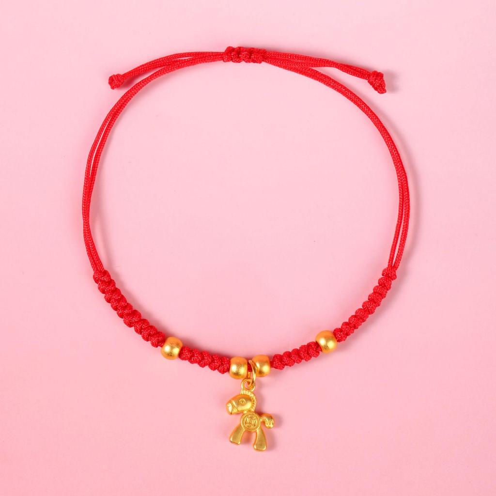 2026 Year of the Horse Zodiac Bracelet: Handmade Red String Ethnic Style Jewelry, Perfect for New Year or Small Gifts.