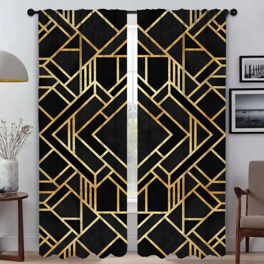 Modern Geometric Prismatic Lattice Partition Curtain Room Panel Living Curtains Tulle Bedroom Shades Darkening Polyester Ideal For