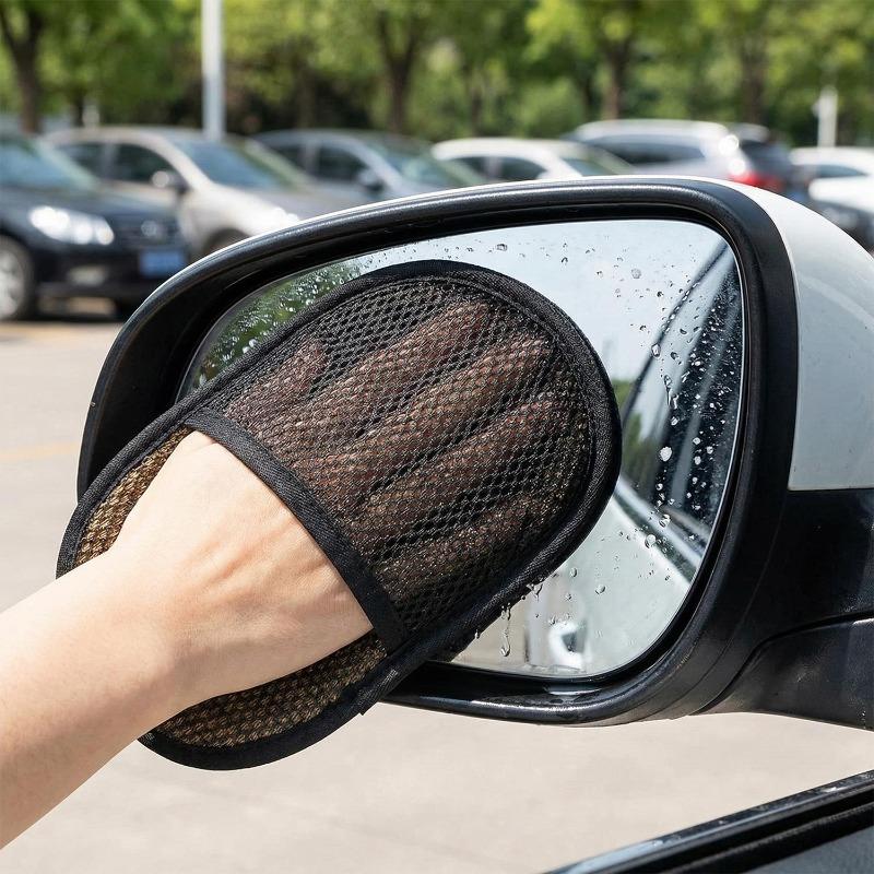 Car Wash Sponge Gloves Microfiber Soft Thickened Car Wash Supplies Rag Universal Home Kitchen Glass Cleaning Accessories Gloves