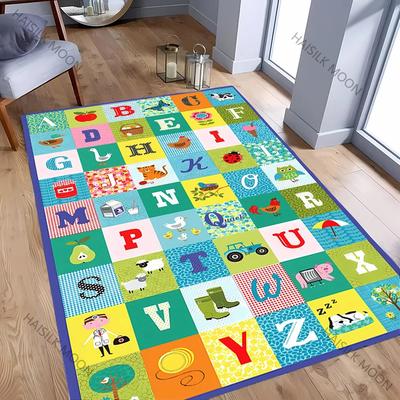 1 pièce Tapis de jeu pour enfants pour le sol, Tapis extra larges Collection Heure de jeu ABC, Chiffres, Animaux Tapis éducatifs de zone pour salle de jeux