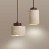 Yellow Travertine Pendant Light - Retro Cream Wabi-sabi Style for B&B, Restaurant, Bedroom, or Bedside.
