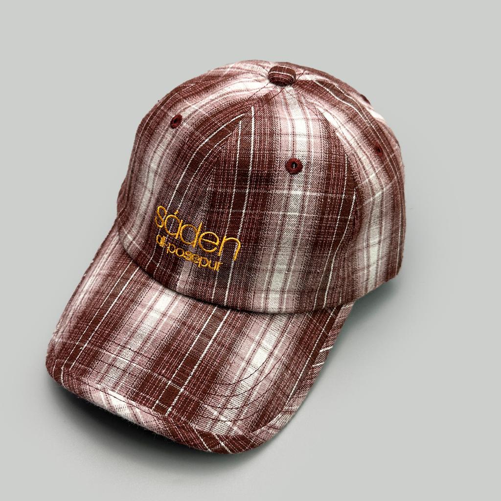 Vintage Plaid Letter Embroidery Baseball Cap Men'S And Women'S Shading College Style Color Matching Casual Fashion Cap