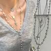 Gothic Punk Style Y2k Bead Cross Pendant Necklace Women's Multi-layer Retro Trendy Accessory Jewelry