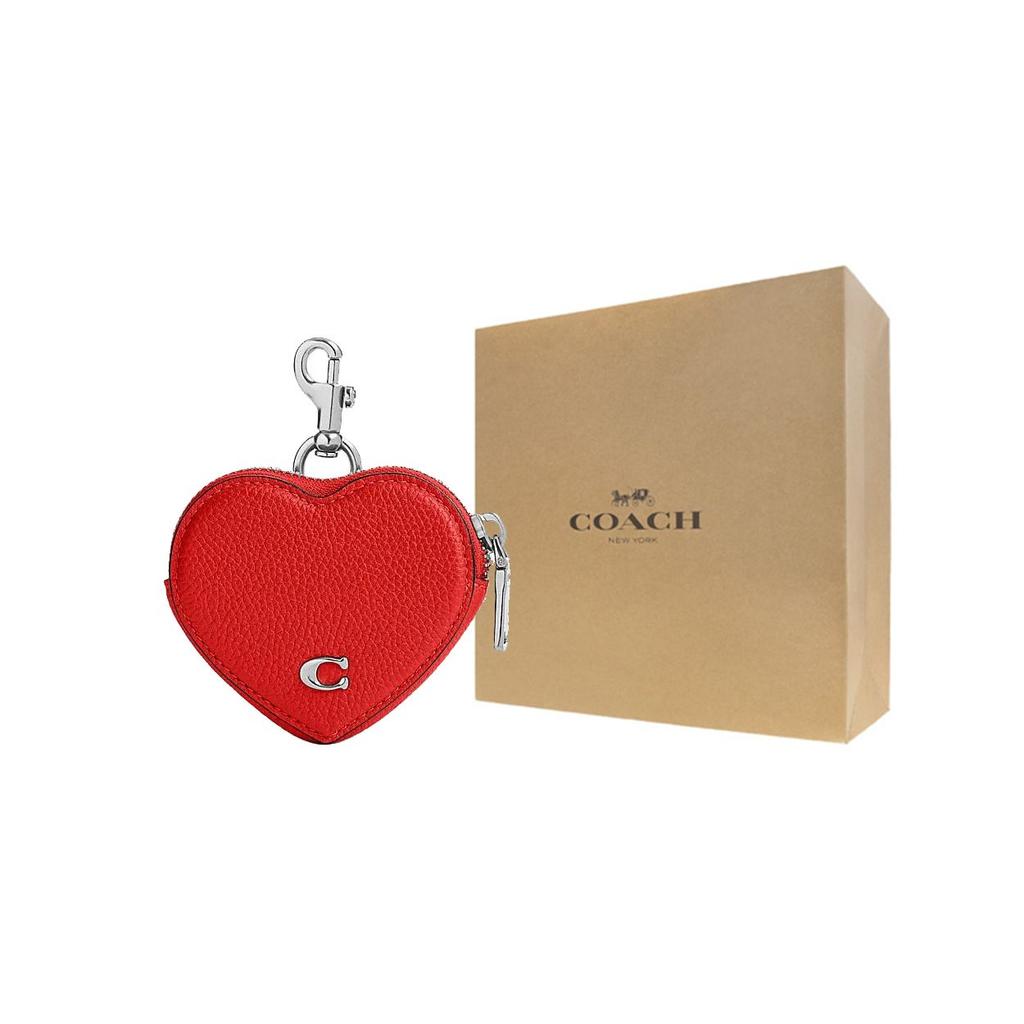 Coach Heart 10 Logo Zipper Mini Wallet Women Wallet Red CP406-PJ6