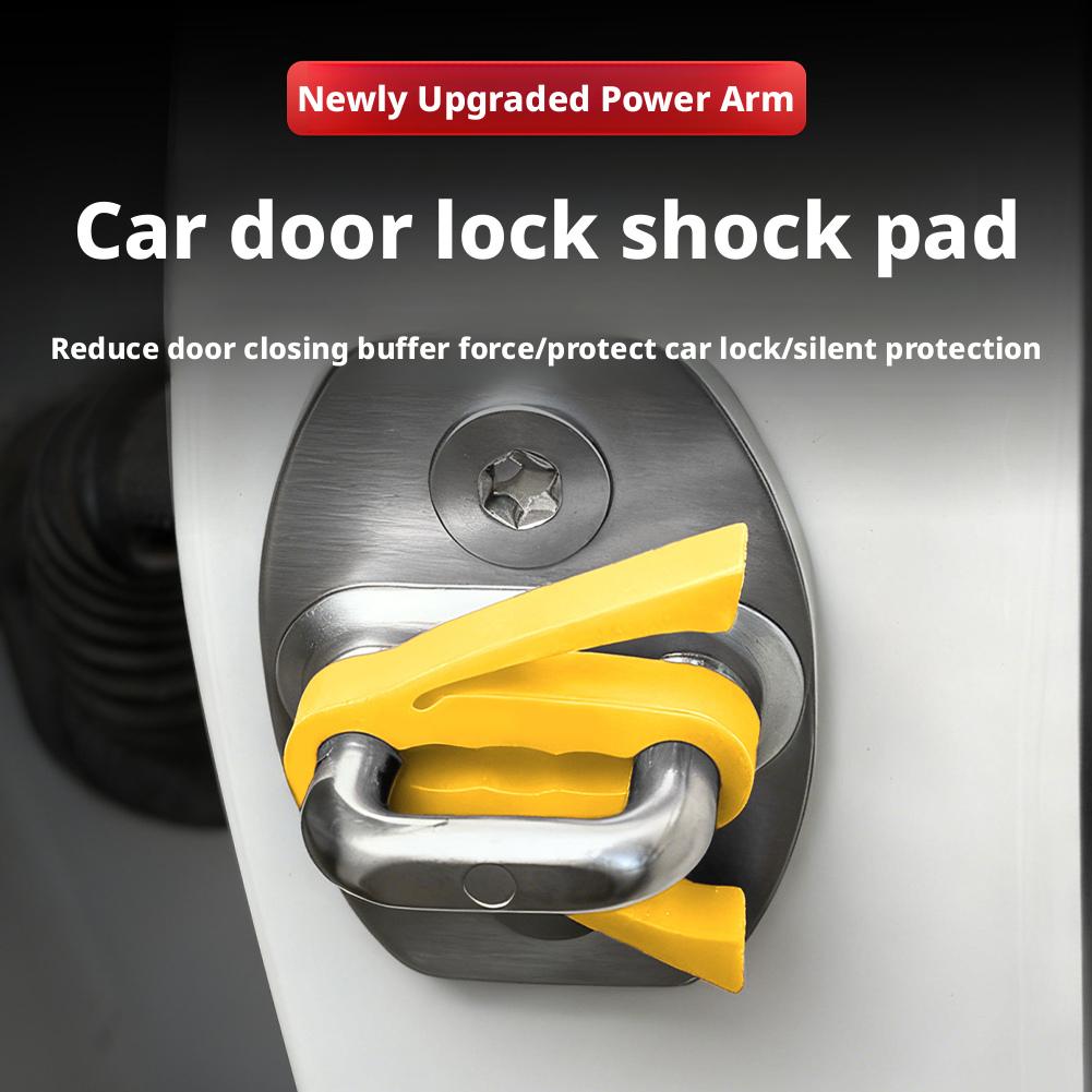 Universal Car Door Lock Protector 4PCS Anti-Collision Buffer Pads Shock-Absorbing Silicone Pad for Door Edge Scratch Prevention
