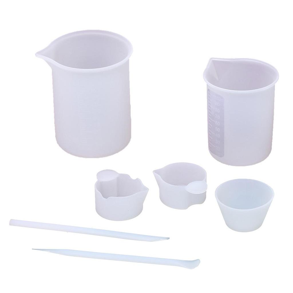 7PCS Drip Glue Diy Mixing Rod Dispensing Cup Measuring Cup Silicone Mold Glue Adjustment Tool