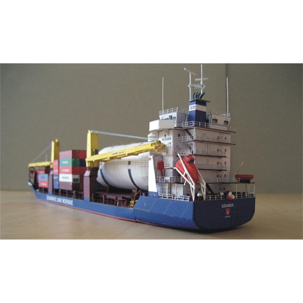 Maßstab 1/400 Polnisches Danzig Papier Frachtschiff Modell Für Diorama Modell Ornament Ausstellung Unmontierter Bausatz DIY Handgemachtes Spielzeug Puzzles