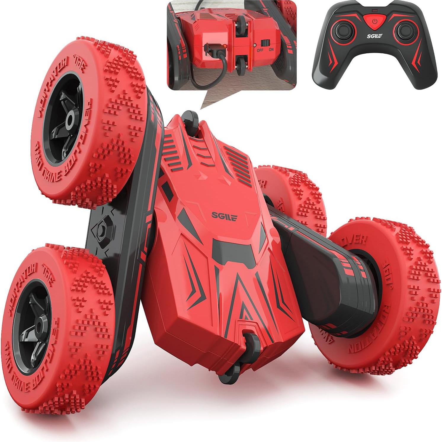 

RC Stunt Car Toy Gift, 4WD Автомобиль с дистанционным управлением и 2-сторонним вращающимся на 360 градусов радиоуправляемым автомобилем для детей