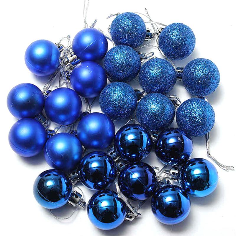 24Pcs 3Cm Christmas Ball Ornaments Xmas Tree Balls Christmas Tree Hanging Pendant Festive Party Supplies Christmas Decor