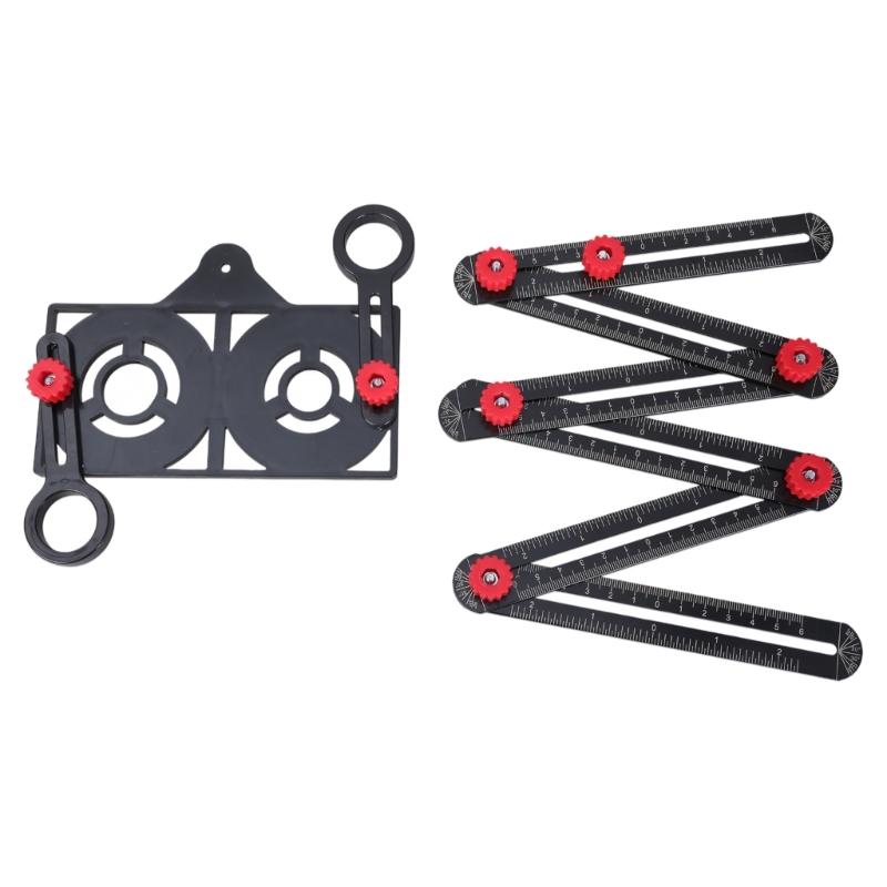 Aluminum Alloy Multi-function 6/12 Fold Ruler Angle Finder Universal Angler Ruler Metal Drill Guide Locator 6/12 Fold
