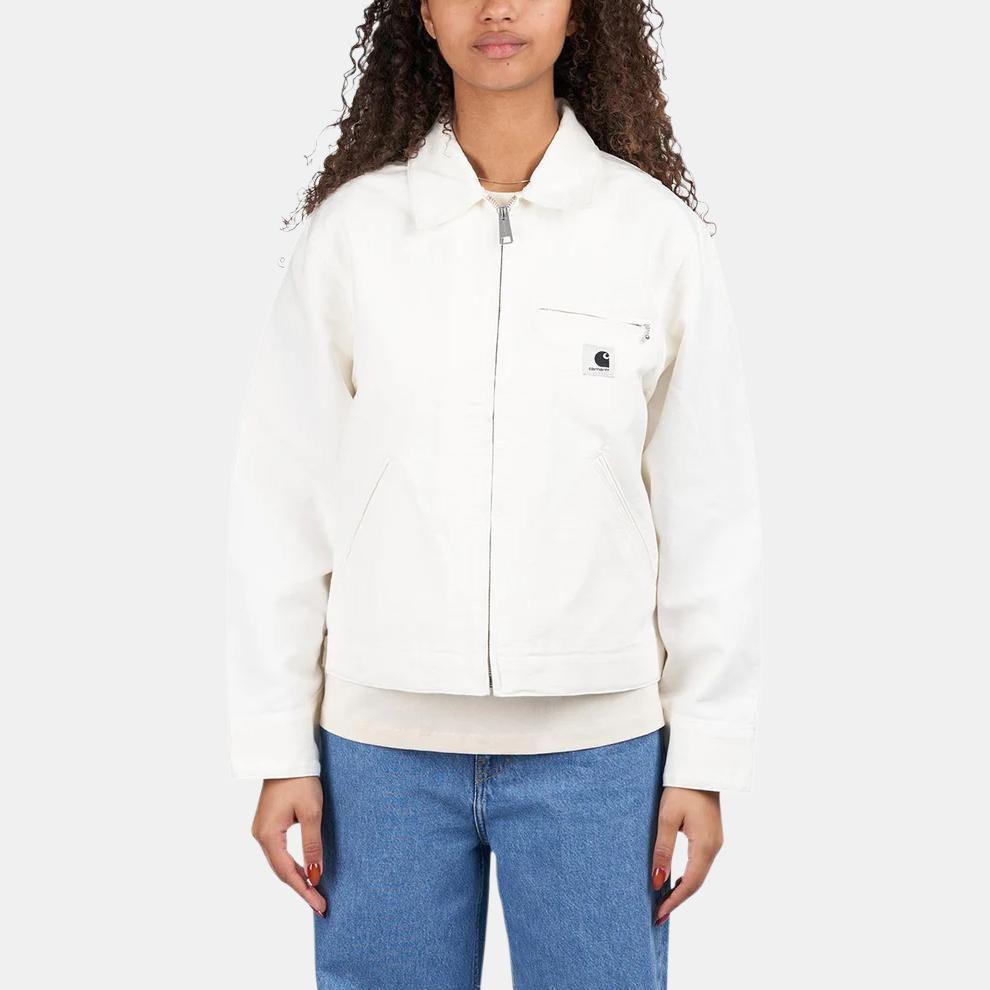 Carhartt WIP Solid Color Zip Long Sleeve Work Jacket Women jackets White I034844-0DJ-02