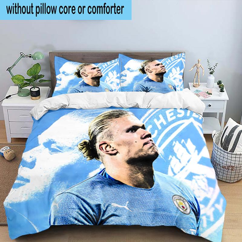 Haaland Player Pose 3PCS Bedding set,Ideal for1pc Duvet Cover And 2pcs Pillowcases Perfect for Christmas gift,Ideal for Bedroom, Dormitory