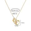 Cross-Border Fashion Heart Double Ring Zirconium Titanium Necklace for Women – Elegant Clavicle Chain Jewelry