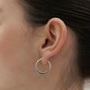 [925 Silver] Flat Hoop Earring