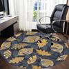 1pc Autumn Leaves Office Round Area Rug, Indoor Mat Suitable ForOffice, Under Office Chairs Bedroom Living Room Home Decor, Room Decot076