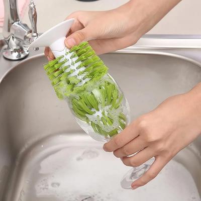 Water Bottle Cleaning Brush 1Pcs, Standing Glass Washer with Suction Cup Bottle Cleaner for Beer Cup Long Leg Cup Mugs