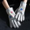 New Thermal Gloves Women's Autumn and Winter Cute Bear Velvet Outdoor Windproof Waterproof Cycling Non-slip Riding