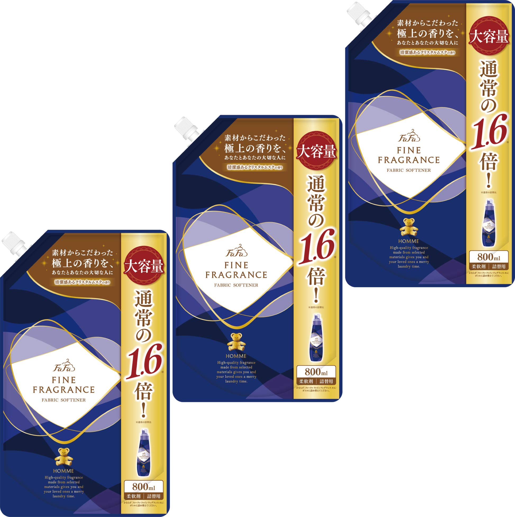 

Кондиционер для белья FaFa Fine Fragrance Homme 800 мл запасной блок, (Набор 3)