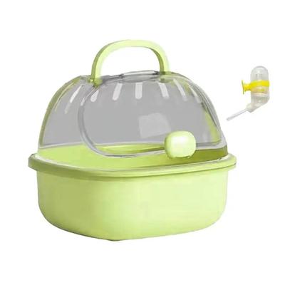 Portable Hamster Travel Carrier Handheld with Water Bottle Small Pet Carrying Box Breathable Large Space