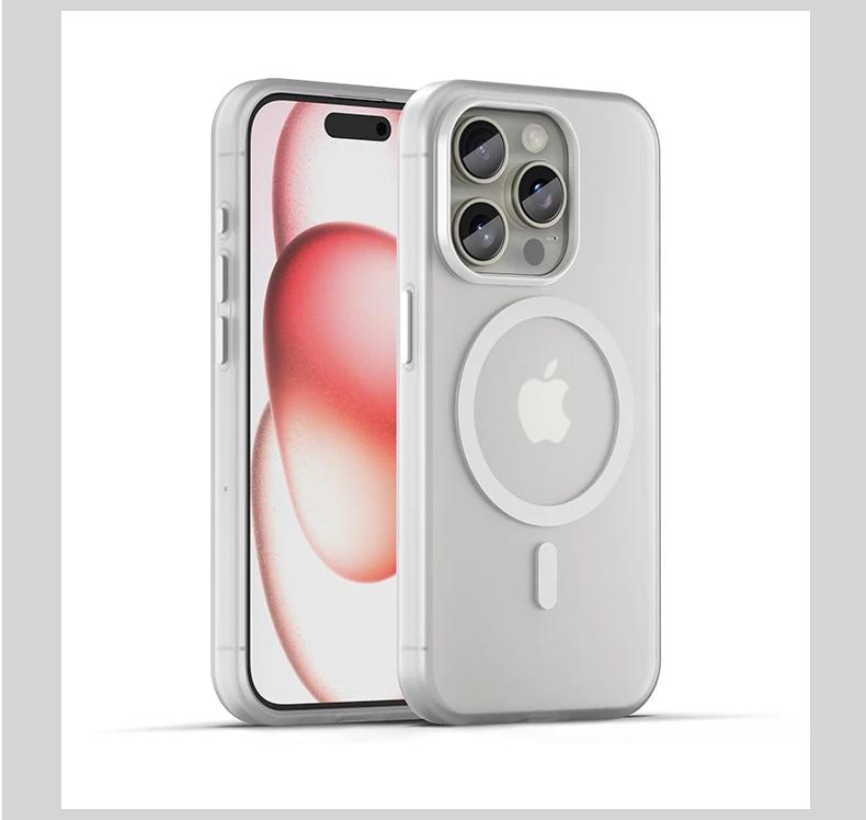 Luxury Magnetic Wireless Charge For Magsafe Case For 16E 16 15 14 13 12 11 Pro Max Plus Shockproof Matte TPU Bumper Cover