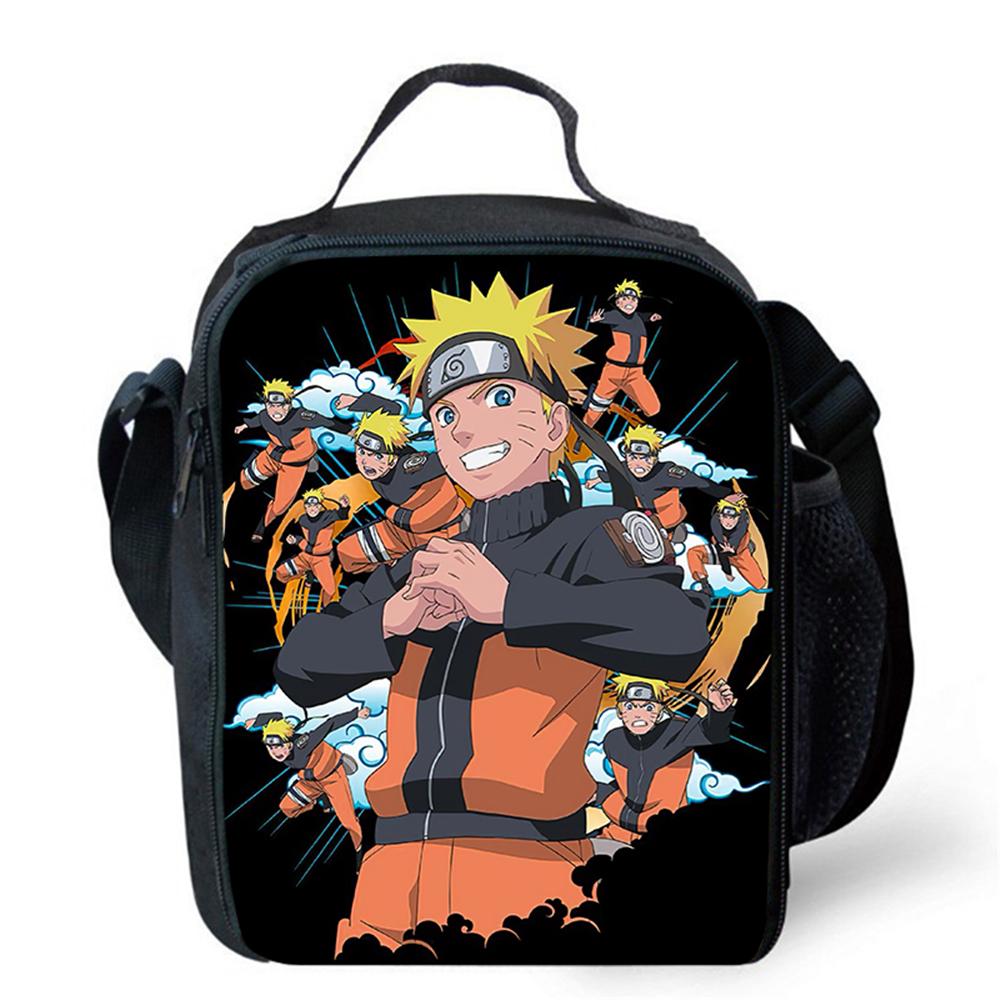 NARUTO Cartoon Anime Children's Picnic Bag,Kids Insulated Cooler Lunch Bags Cute Portable Lightweight,For Boys & Girls Age 4-10