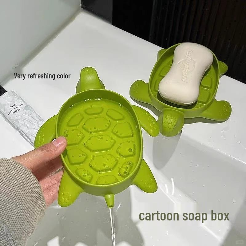 Creative Cartoon Turtle Soap Dish: Super Cute Draining Holder for Bathroom Sink