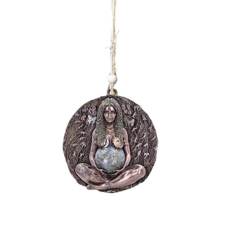 New Earth Goddess Mother Earth Pendant Necklace Creative Novel Art Ornament Accessories Rope Chain Necklaces for Men Women
