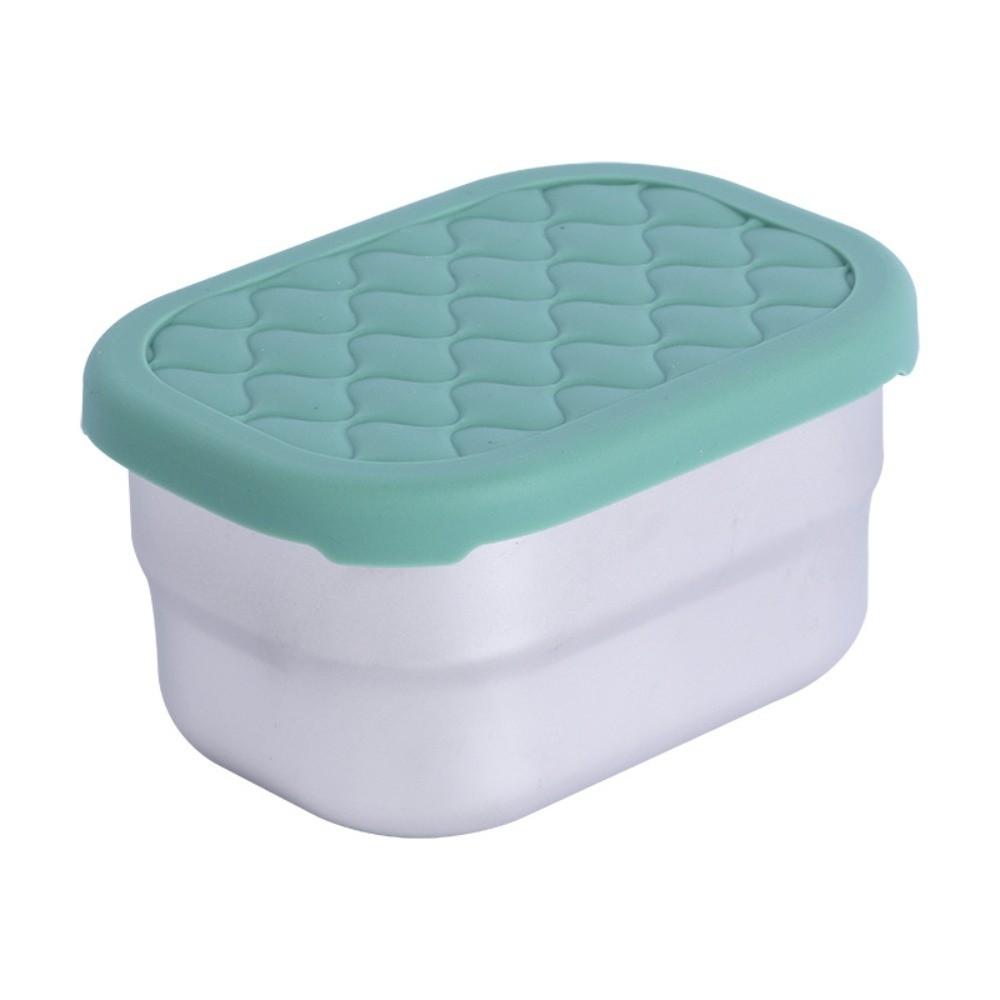New Stainless Steel Food Container Reusable Silicone Lid Snack Container Sealed Multi-purpose Fruit Storage Box