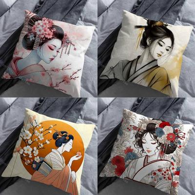 Schöne Geisha Kunst Kissenbezug Für 30x30cm45x45cm55x55cm Für Haus Schlafzimmer Dekoration Und Schutz