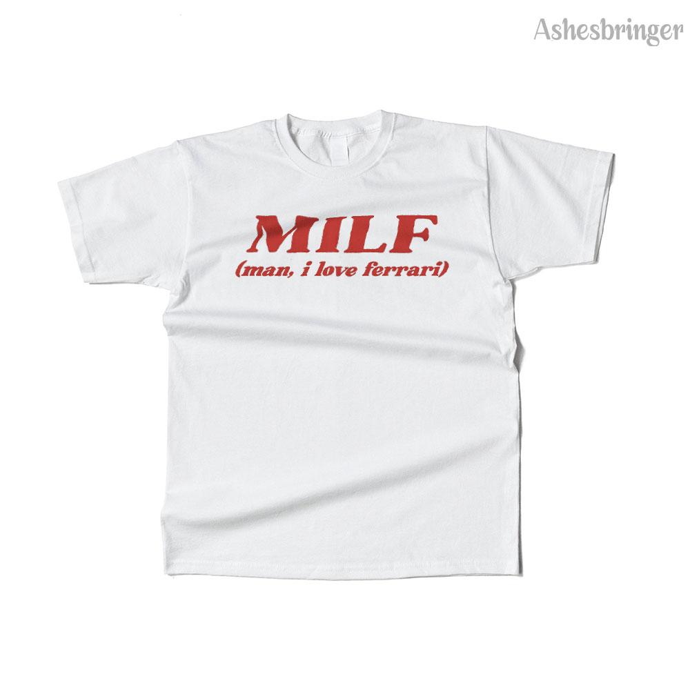 Mens Cotton Milf Man I Love F Graphic Funny T Shirt Street Casual Style Tee for Men and Women
