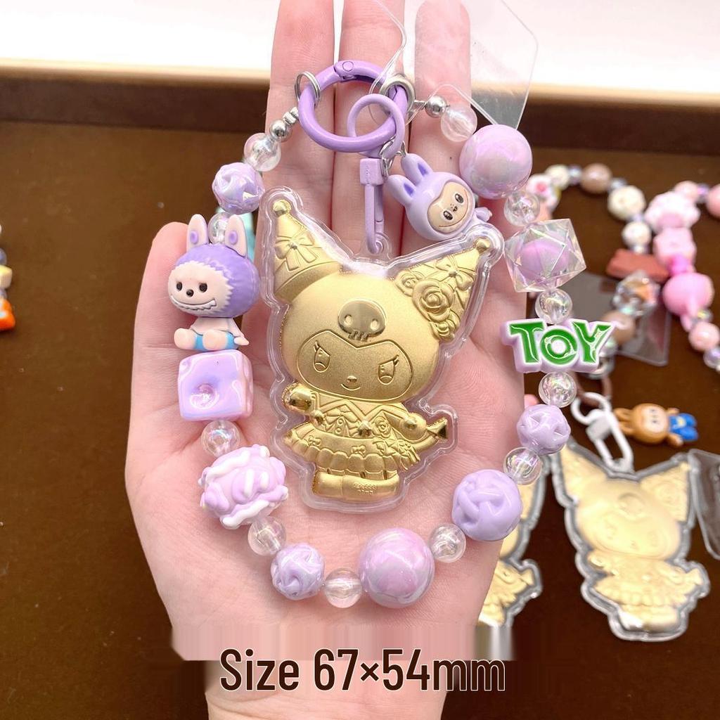 2026 Year of the Horse Wealth Charm Cute Gold Phone and Bag Lanyard with Cartoon Sticker Gift