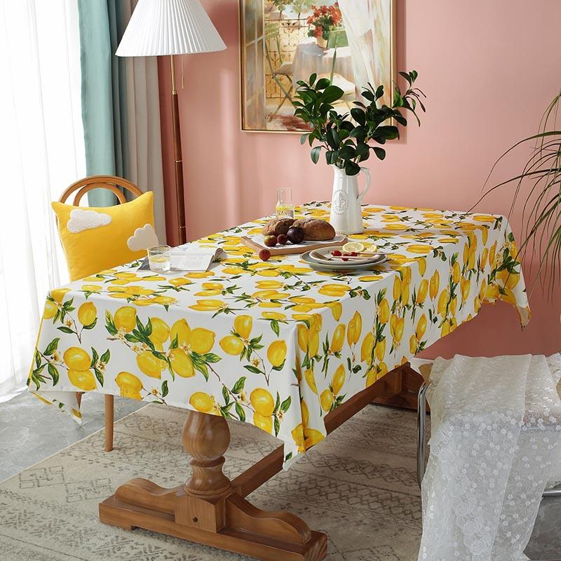Lemon Tablecloth Decorative Rectangular Kitchen Dining Birthday Party Table Cover Tea Cloth Table Cover Waterproof Mantel Mesa
