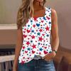 Square Collar Tank Top Women Print Tank Tee Casual Loose Fit Sleeveless Shirt