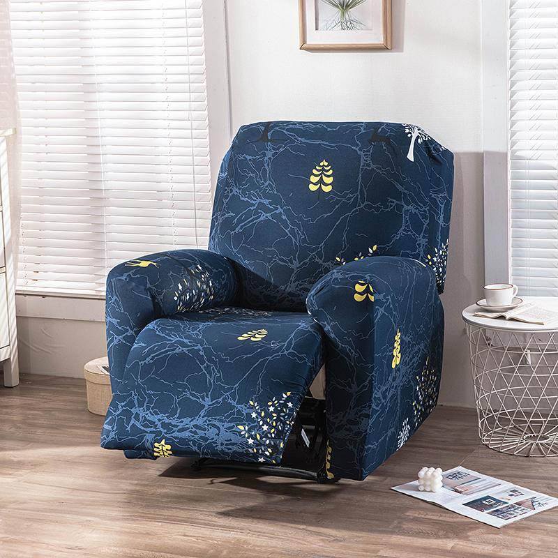 4 Pieces/set Recliner Print Sofa Cover Stretch Lazy Armchair Slipcovers Couch Covers for Living Room Decor