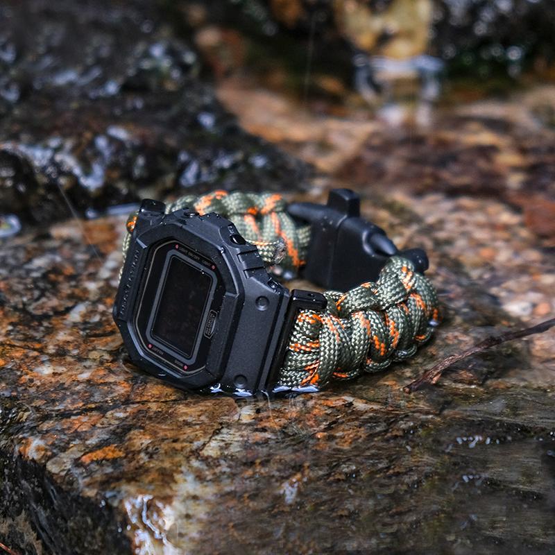 Náhradní plátěný řemínek k hodinkám Casio G-SHOCK GA100/110/120/ DW 5600 GW-M5610, outdoorový, z modifikovaného nylonu s padákovou šňůrou, pro muže