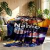 Manta Personalizada con Nombre y Estampado de Anime, Decoración del Hogar, Dormitorio, Sofá, Acampada, Sillón, Regalos para Cumpleaños Navidad