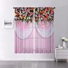 Flower Wall Voile Curtains Living Room Bedroom Decoration Transparent Chiffon Tulle Curtain Kitchen Window Treatment Sheer Polyester Sitting Decor