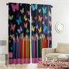 Modern Flat Printing Curtains Without Rod Rainbowpencils Curtain Versatile Fabric All Seasons Use Set Of 2 Made Polyester