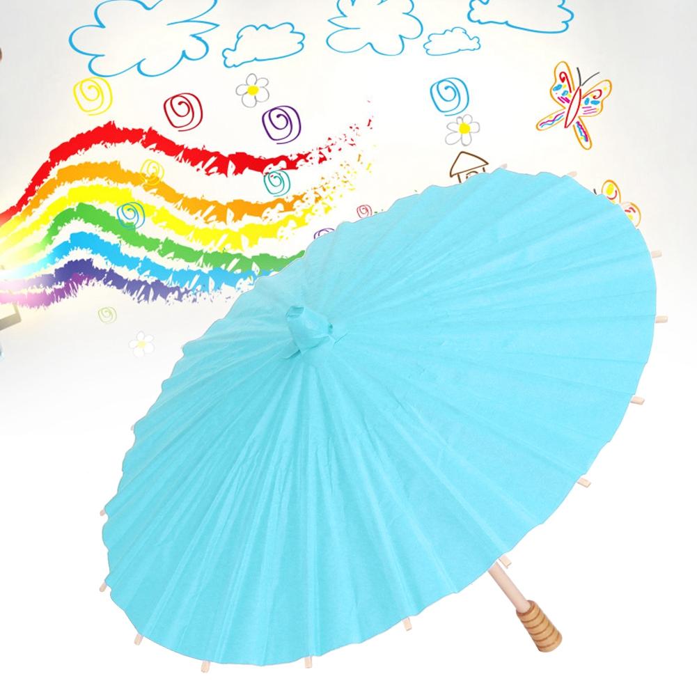 White Blank Paper Umbrella Colorful Oil Paper Umbrella for Kids DIY Painting Craft