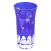 [Authentic Product] Tajima Glass "Edo Kiriko" Small Beer Glass, Approx. 5.5cm Diameter X 10cm Height, Approx. 120ml Capacity, Grape Pattern, Lapis Laz