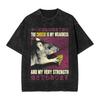 The Cheese Is My Weakness Rat Washed T Shirts Streetwear Hip Hop Vintage T-Shirt Tee Tops Men Women Short Sleeve Harajuku Summer