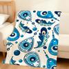 Fashion Cool Lucky E-Evil Eye N-Nazar Flannel Soft Warm Plush Blanket Sofa Living Room Pet Hogar Bedroom Gift Home Car Portable