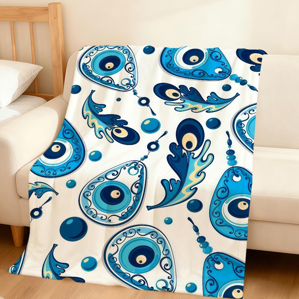 Fashion Cool Lucky E-Evil Eye N-Nazar Flannel Soft Warm Plush Blanket Sofa Living Room Pet Hogar Bedroom Gift Home Car Portable
