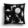 Fashion Black and White Star Astronaut Pillowcase Sofa Cushion Cover Home Living Room Decoration Cartoon Pattern